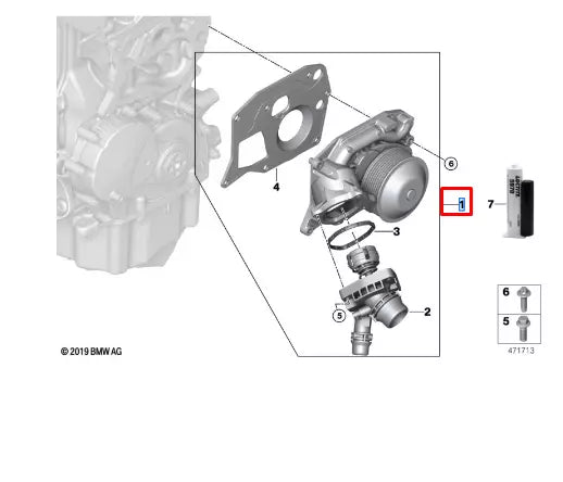 NEW BMW 2 ACTIVE TOURER F45 WATER PUMP 11518617545 8617545 ORIGINAL