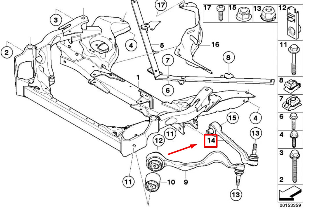 NEW BMW 3 E90 FRONT RIGHT CONTROL ARM 31122405860 2405860 ORIGINAL