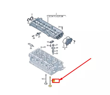 NEW VW GOLF VARIANT CG MK8 ENGINE INTAKE VALVE 05L109601A
