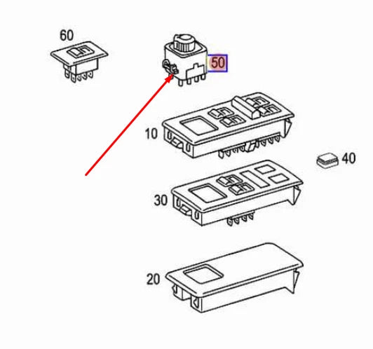 NEW MB C-CLASS W202 DOOR WING MIRROR CONTROL SWITCH A1298200610 ORIGINAL