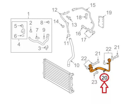NEW VW GOLF V TURBOCHARGER COOLANT LINE 06F121497G ORIGINAL