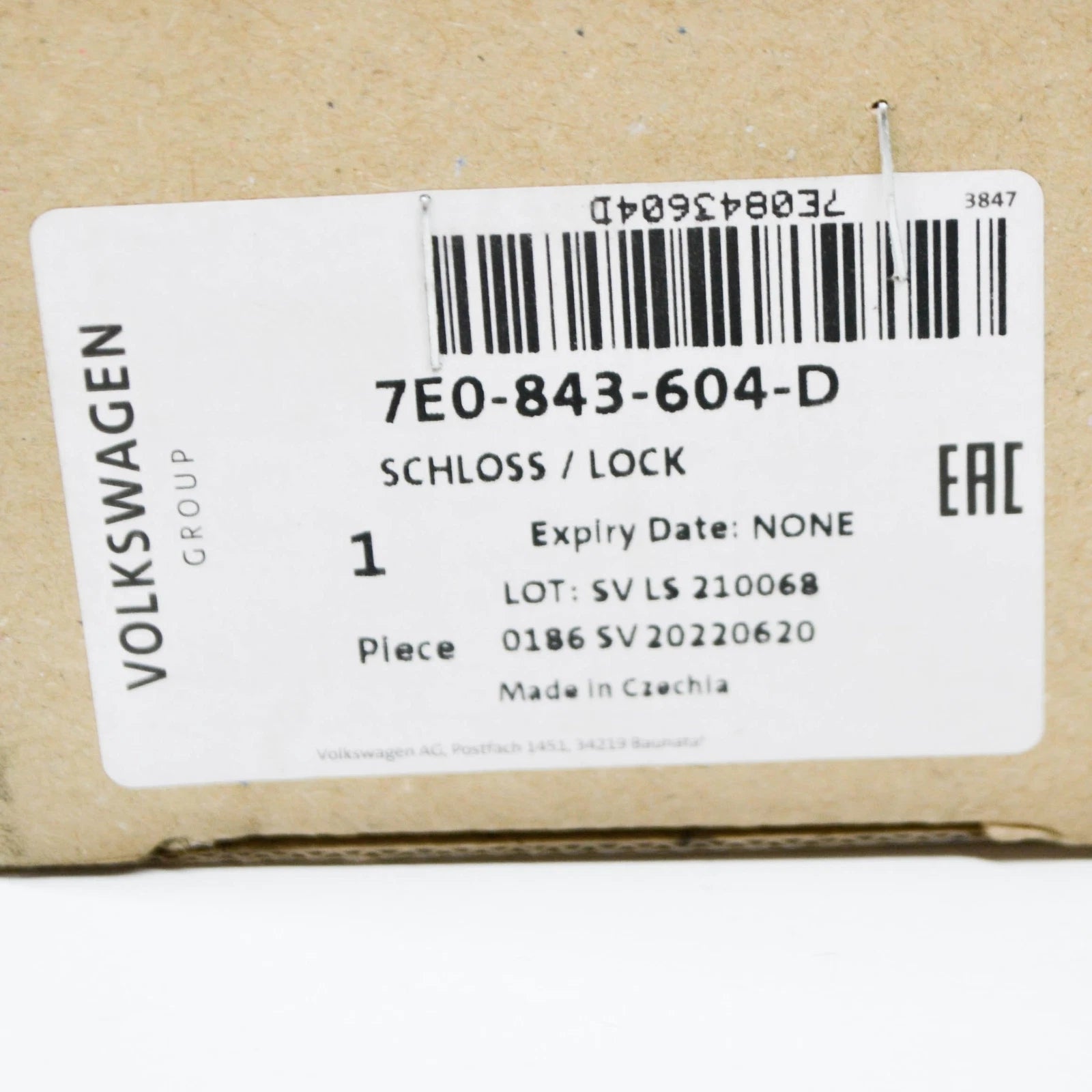 NEW VW CADDY III VARIANT 2K MK3 REAR RIGHT SLIDING DOOR LOCK 7E0843604D