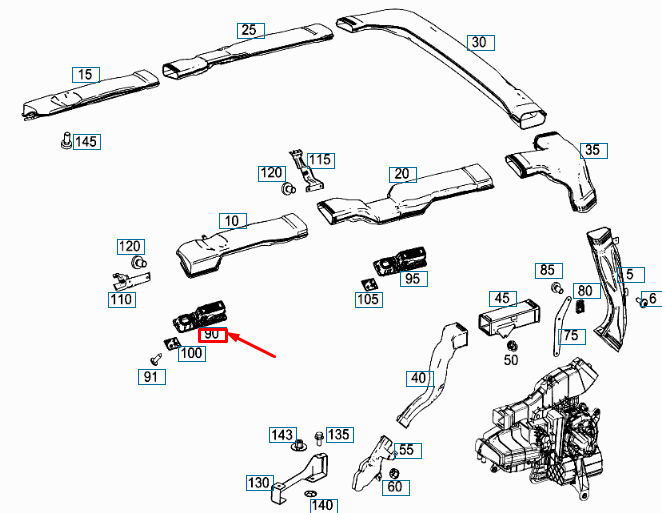 NEW MERCEDES-BENZ VITO W447 FRONT RIGHT ROOF AIR VENT A44783070009051 ORIGINAL