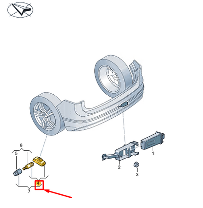 new vw caddy sb mk4 tyre pressure sensor 2n0907251b original