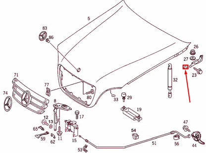 NEW MERCEDES-BENZ ML W163 ENGINE HOOD LEFT HINGE A1638800328 ORIGINAL
