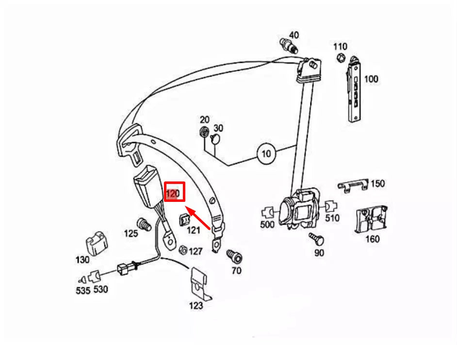 NEW MERCEDES-BENZ E COUPE C207 FRONT RIGHT SEAT BUCKLE A2078601869 ORIGINAL