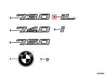 new bmw e32 e38 sedan trunk lid il emblem badge logo sign 51148136273 8136273
