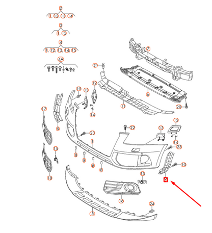 NEW AUDI Q5 8R FRONT BUMPER RIGHT SECURING STRIP 8R0807278C ORIGINAL