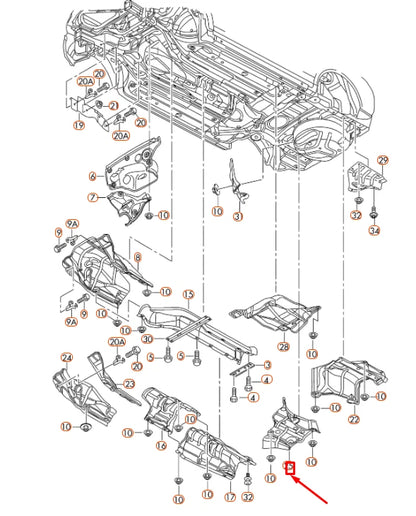 NEW AUDI A5 8T REAR SILENCER RIGHT HEAT SHIELD 8F0804172 ORIGINAL