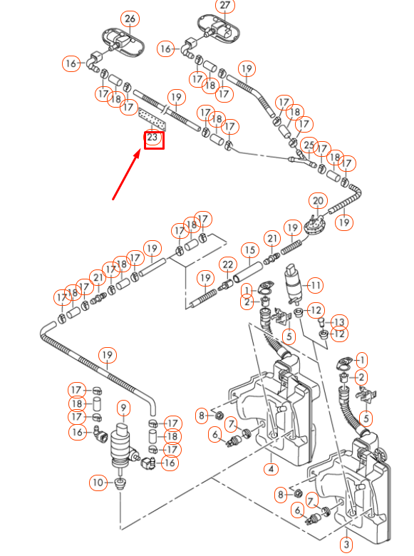 new audi a1 8x front washer system felt strips self-adhesive 533863288a original