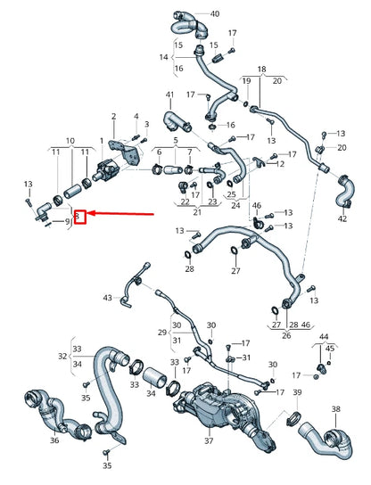 NEW AUDI RSQ8 ENGINE COOLANT PIPE ADAPTER 0P2121089