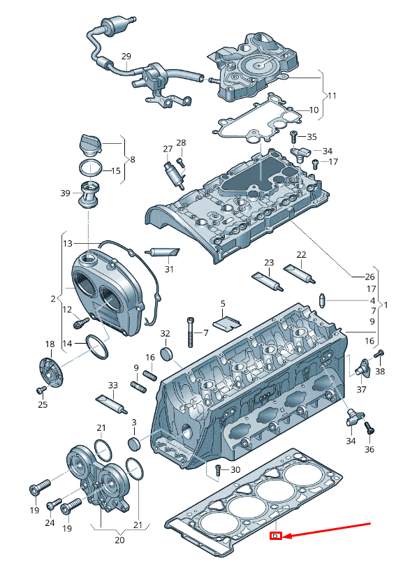 NEW VOLKSWAGEN GOLF 5G MK7 ENGINE CYLINDER HEAD GASKET 06L103383B ORIGINAL