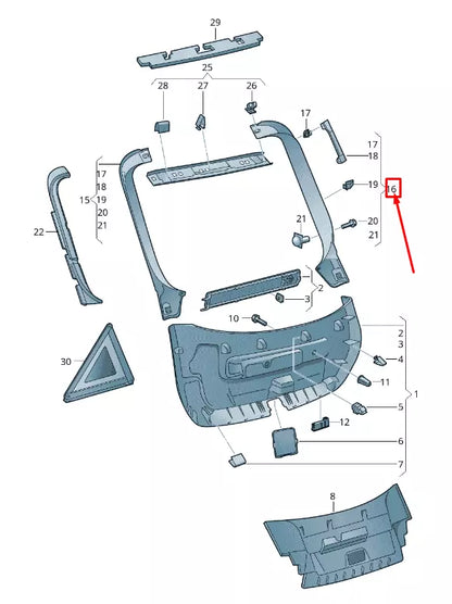 NEW AUDI A7 SPORTBACK 4G RIGHT UPPER REAR LID TRIM PANEL 4G8867608A4PK