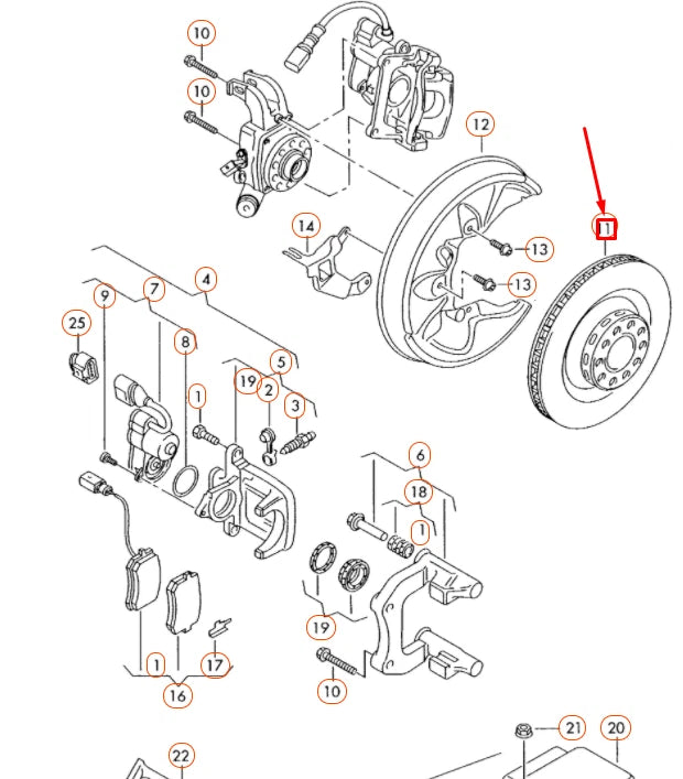 NEW AUDI A8 D3 REAR VENTED BRAKE DISC 4E0615601K ORIGINAL