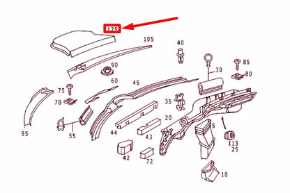 NEW MERCEDES-BENZ C W202 OVER ELECTRONICS COVERING LHD A2028350009 ORIGINAL
