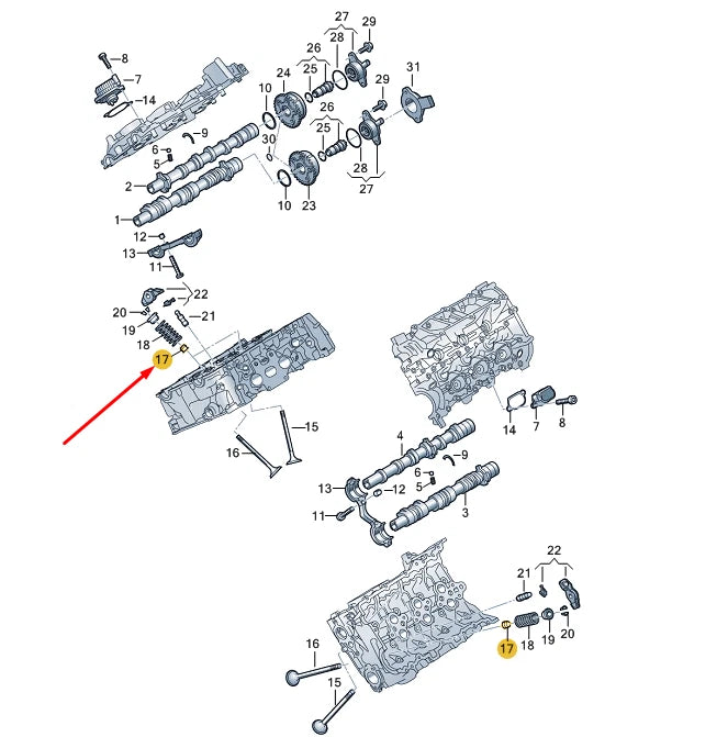 NEW AUDI Q7 4M OUTLET VALVE STEM SEAL 06L109675D ORIGINAL