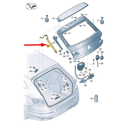 NEW VW ARTEON 3H7 REAR LID RIGHT GAS FILLED STRUT 3G7827552A ORIGINAL