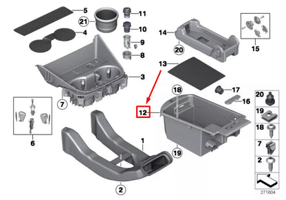 NEW BMW X4 F26 CENTER CONSOLE STORAGE TRAY 9184500 51169184500 ORIGINAL