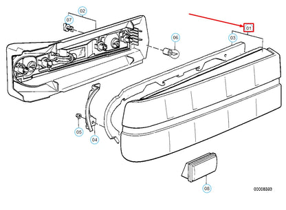 NEW BMW 3 E30 REAR RIGHT TAILLIGHT WITH FOG LIGHT 63211386942 ORIGINAL