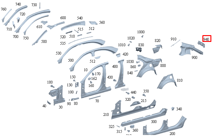 NEW MERCEDES-BENZ S W223 INNER RIGHT C-PILLAR STRUT A2236362800 ORIGINAL