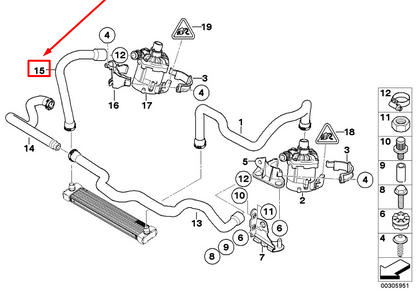 new bmw x5 e70 engine coolant hoses 7589735 17127589735 original