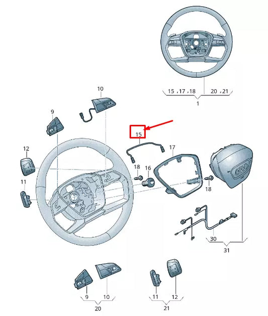 NEW AUDI E-TRON GEN STEERING WHEEL WIRING HARNESS 4N0971589B