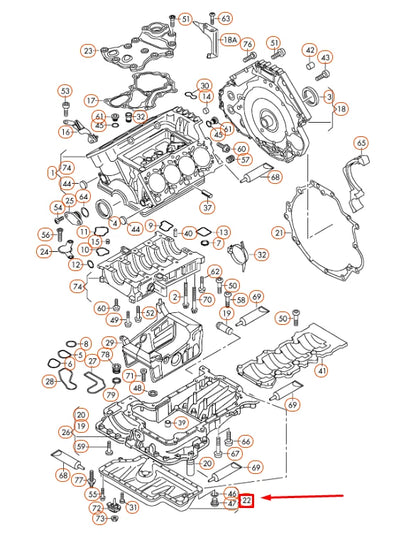 NEW AUDI A6 C6 ENGINE OIL SUMP LOWER PART 079103602AT ORIGINAL