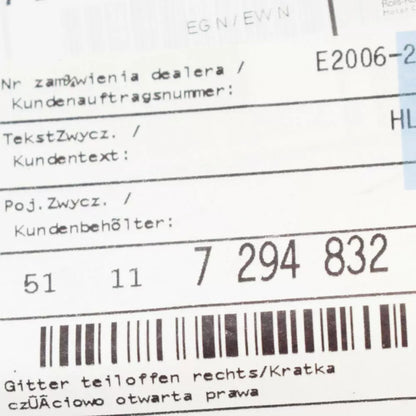 NEW BMW 4 COUPE F32 FRONT BUMPER RIGHT FOG GRILLE SPORT LINE 51117294832