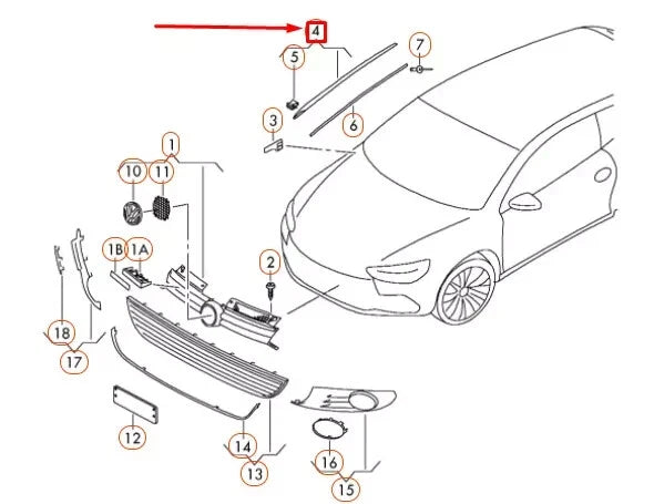 Volkswagen GOLF MK6 Windshield Right Side End Trim 5K0854320C5AP NEW