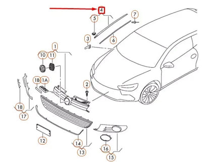 Volkswagen GOLF MK6 Windshield Right Side End Trim 5K0854320C5AP NEW