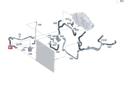 NEW MERCEDES-BENZ S W223 RIGHT SIDE WATER RADIATOR HOSE A2235012202 ORIGINAL