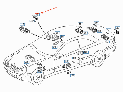 NEW MERCEDES-BENZ CL C215 INTERIOR LIGHTING LAMP A2118203801 ORIGINAL