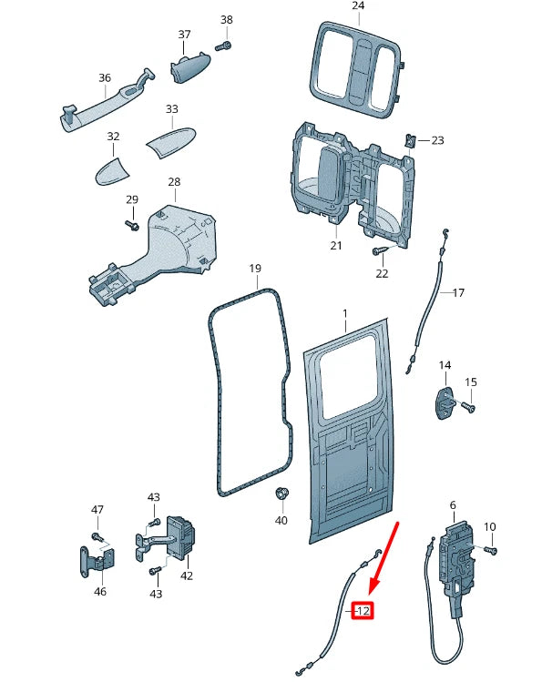 NEW VOLKSWAGEN CRAFTER 2F MK1 FRONT RIGHT DOOR LOCKING ROD 2E3841178