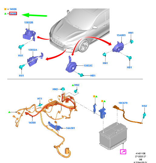 new ford focus mk4 alternator wiring assy 2451753 kx6t-14305-gsbe original