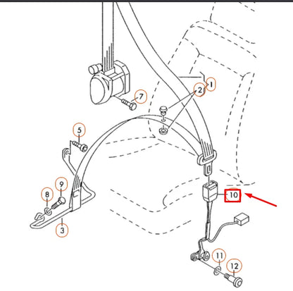 NEW AUDI A3 8P FRONT LEFT SEAT BELT LATCH LHD 8P4857755H01C