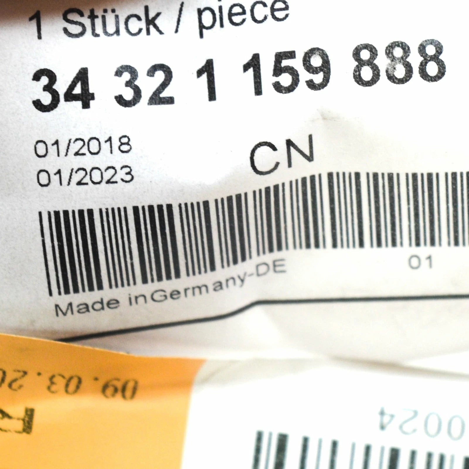 NEW BMW 3 E30 FRONT BRAKE PIPE HOSE 1159888 34321159888 ORIGINAL