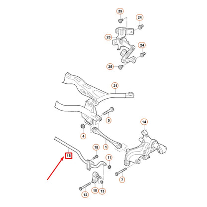NEW VOLKSWAGEN GOLF MK7 REAR ANTI ROLL BAR 5Q0511305BA ORIGINAL