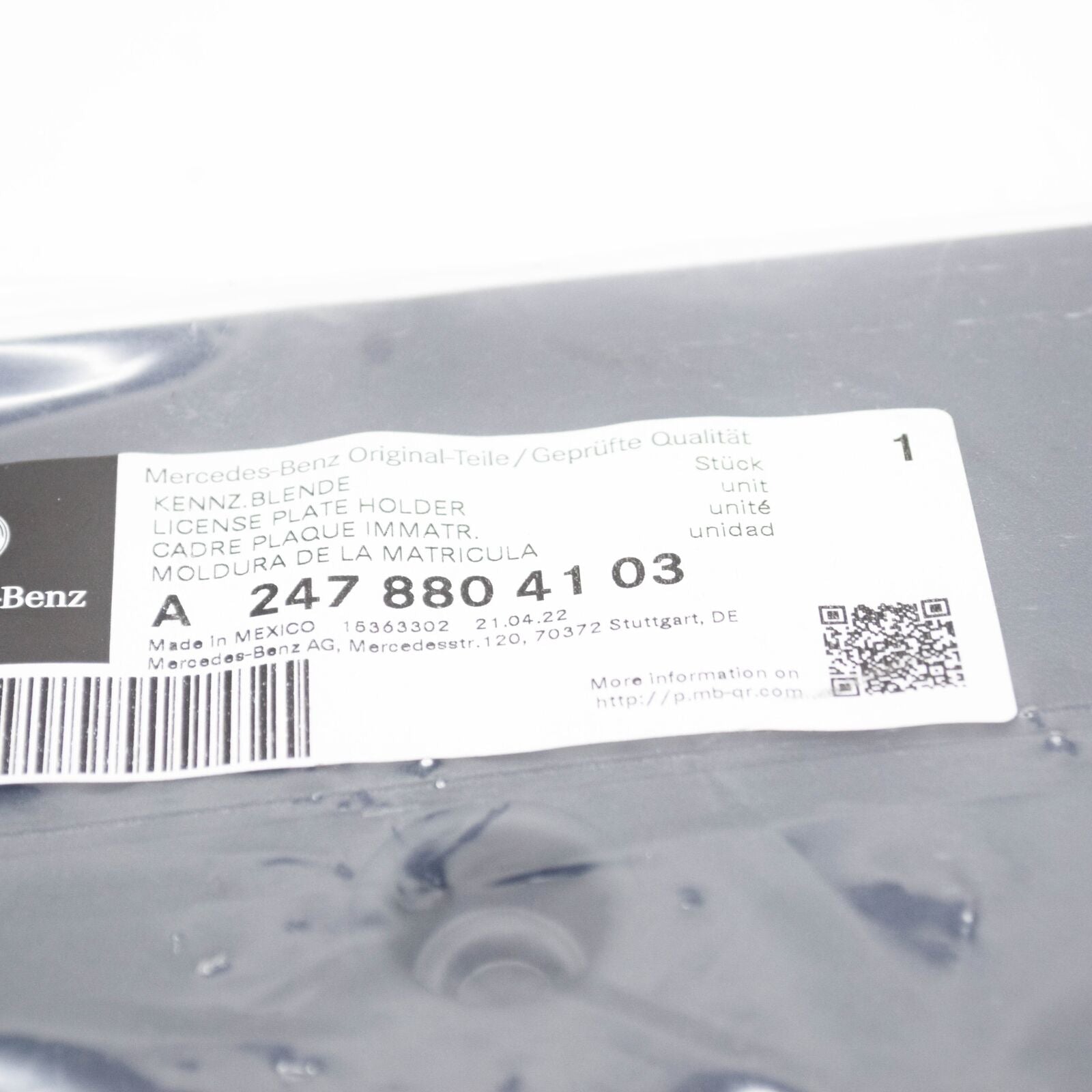 NEW MERCEDES-BENZ GLB X247 FRONT BUMPER NUMBER HOLDER A2478804103 ORIGINAL