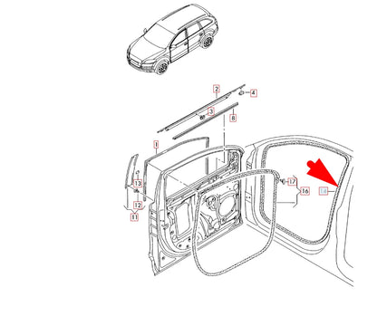 NEW AUDI Q7 4L FRONT LEFT INNER DOOR SEAL 4L0831721A