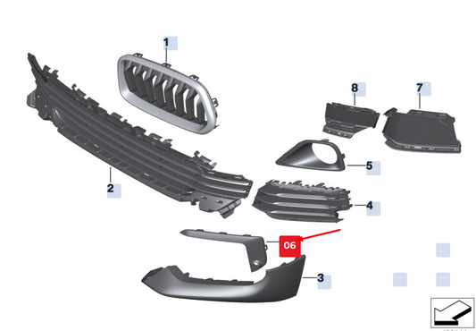 new bmw x2 f39 front right bumper frame 51117429012 7429012 original