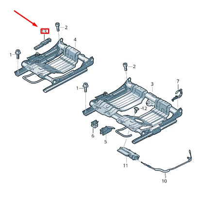 NEW VW TOUAREG 7P MK2 REAR SEAT FRAME RIGHT STOP CHANNEL 7P0885659