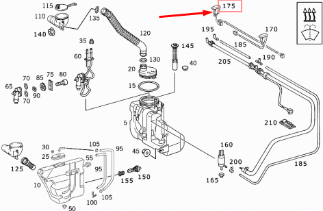 NEW MB SLK R170 RIGHT WINDSCREEN WASHER NOZZLE A1708601847 ORIGINAL