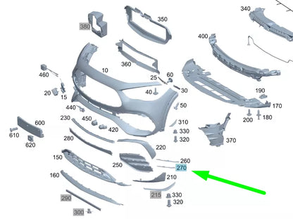 NEW MERCEDES-BENZ GLA H247 FRONT BUMPER RIGHT LOWER TRIM A2478858804 ORIGINAL