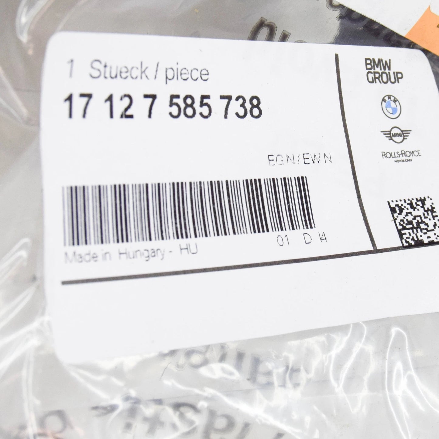 NEW BMW Z4 ROADSTER E89 ENGINE COOLANT PIPE 7585738 17127585738 ORIGINAL