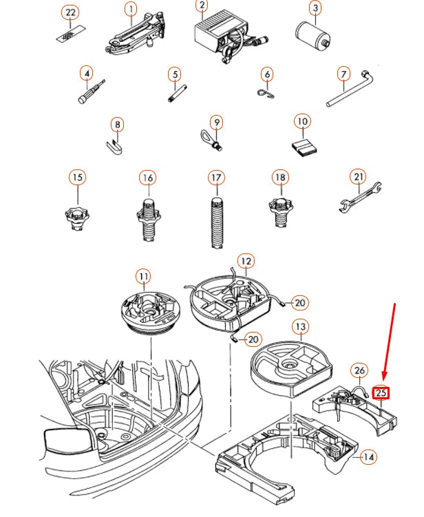 NEW VOLKSWAGEN GOLF MK5 TOOL BOX 1K0012109A ORIGINAL