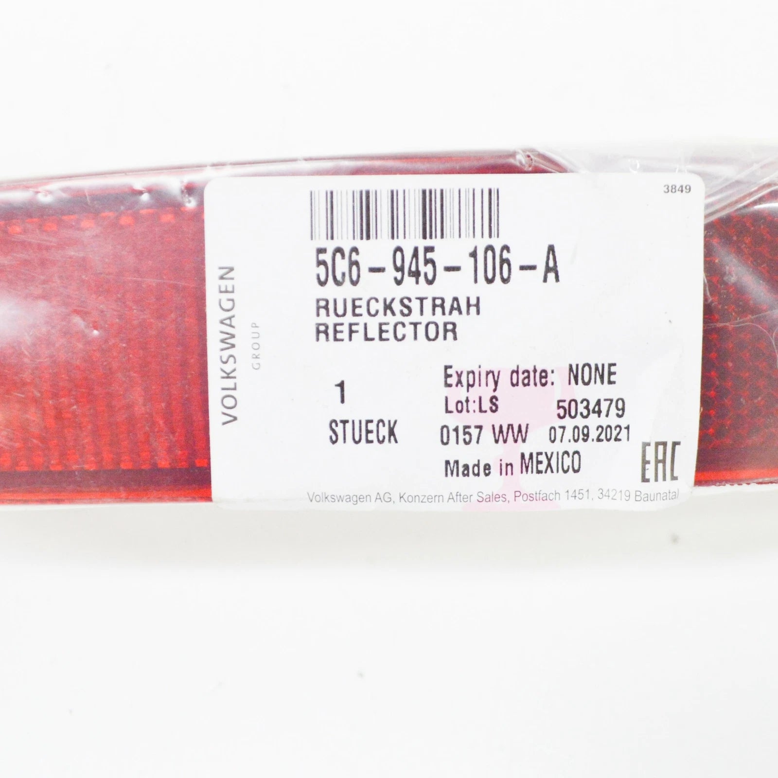 NEW VOLKSWAGEN JETTA A6 MK6 REAR RIGHT BUMPER REFLECTOR 5C6945106A