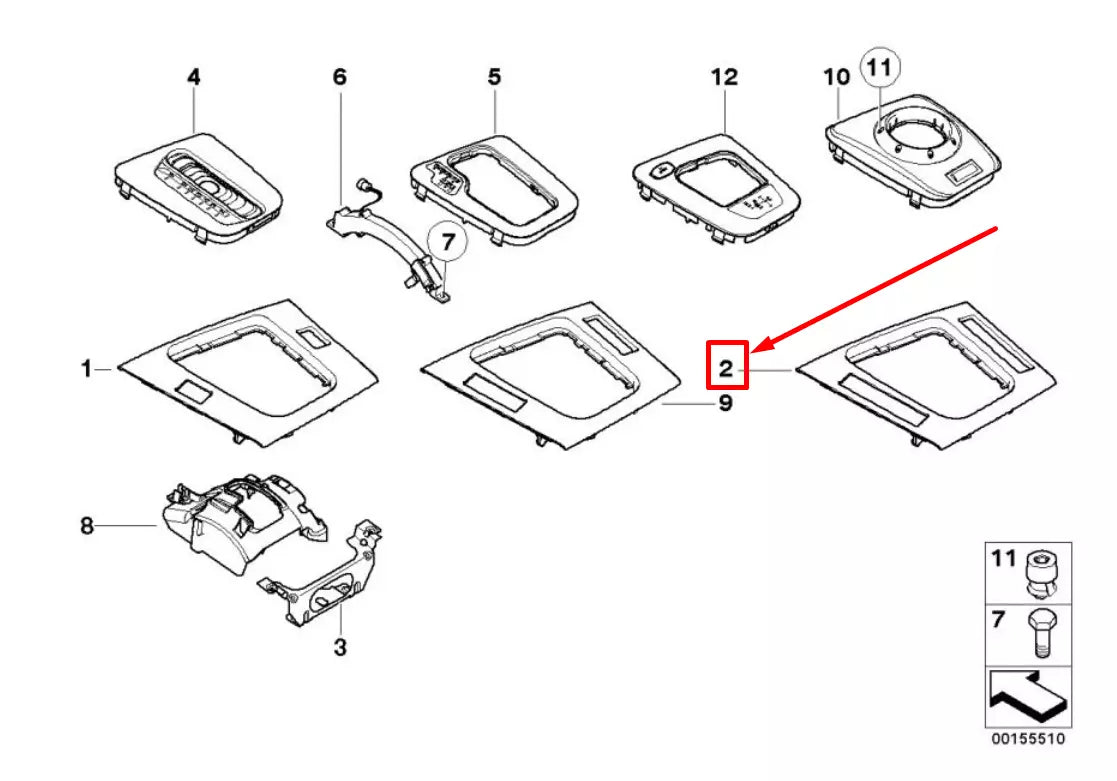 NEW BMW 3 E46 INTERIOR CENTER CONSOLE TRIM 8234722 51168234722 ORIGINAL