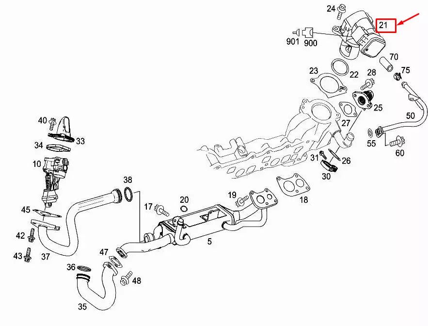 NEW MERCEDES-BENZ E CABRIO A207 EGR VALVE A6421402560 ORIGINAL