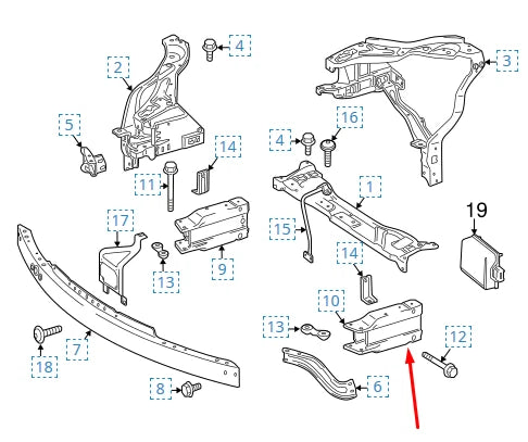 NEW MERCEDES-BENZ E-CLASS W212 FRONT BUMPER LEFT ABSORBER A2126200995