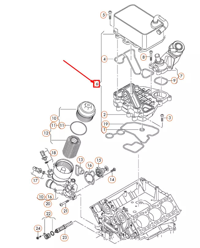NEW AUDI A8 D4 OIL COOLER 059117015P ORIGINAL